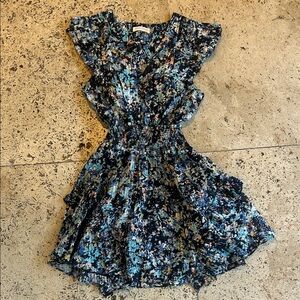 Ramy Brook Floral Kids Dress in Blue and Black